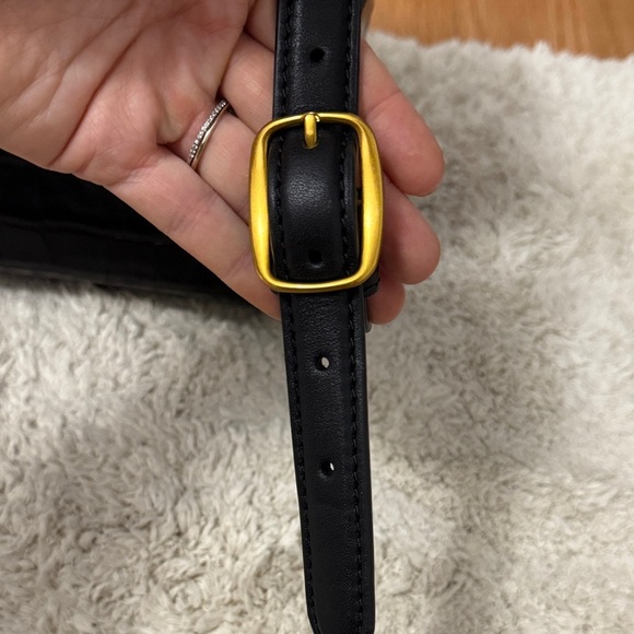 NWOT Tory Burch Black Croc-Embossed Mini Backpack with Gold Details - Picture 5 of 11